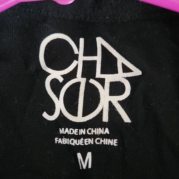 Chaser Ladies Size Medium Soft Black Fleece Dream Top with Silver Stars - Picture 5 of 5